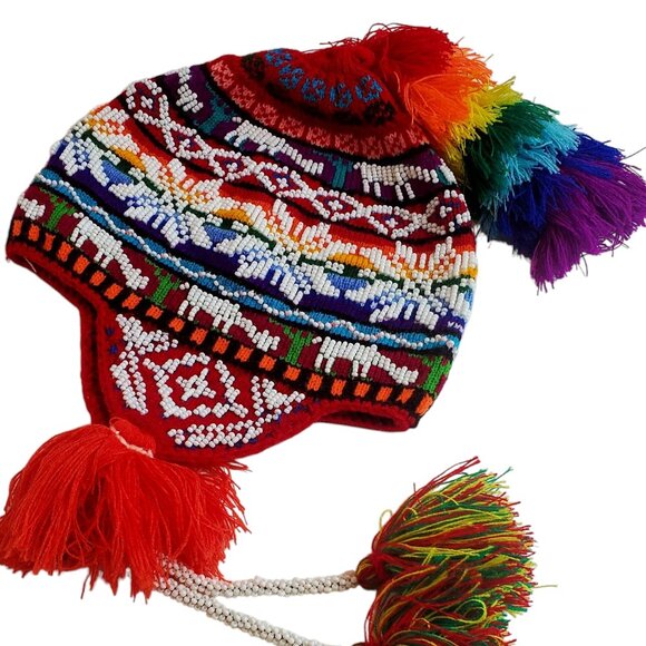 Andean Chullo Hat Handcrafted, Estrella de los Andes, Gift Ideas - Picture 1 of 3